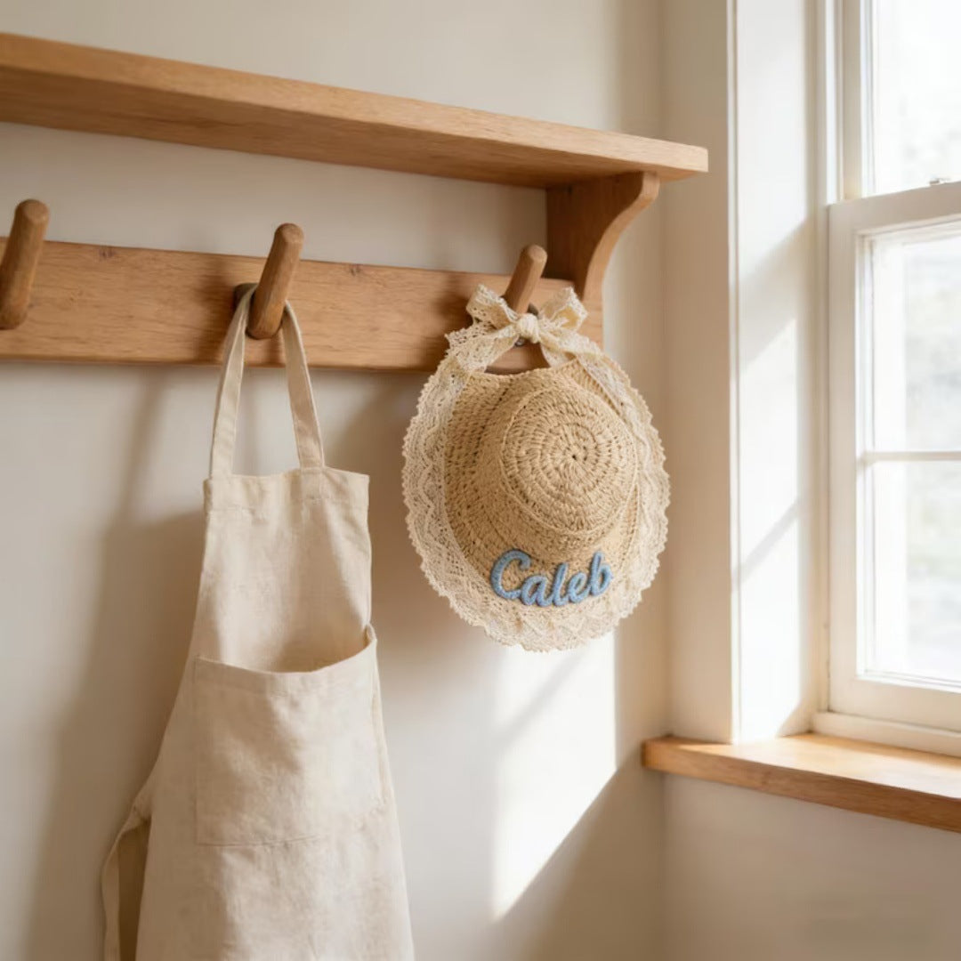 Embroidered Name Lace Baby Sun Hat