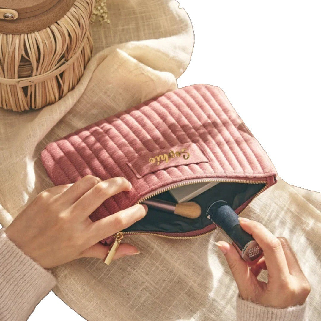 Velvet Flat Cosmetic Bag