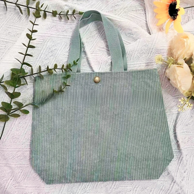 Embroidered Canvas Tote Bag with Double Shoulder Straps