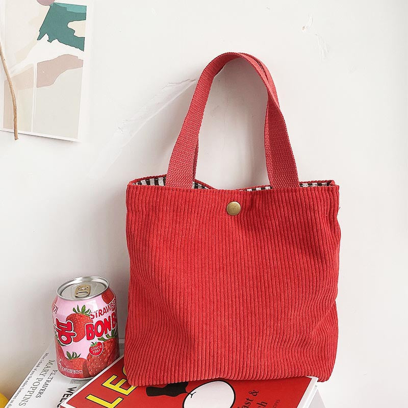 Embroidered Canvas Tote Bag with Double Shoulder Straps