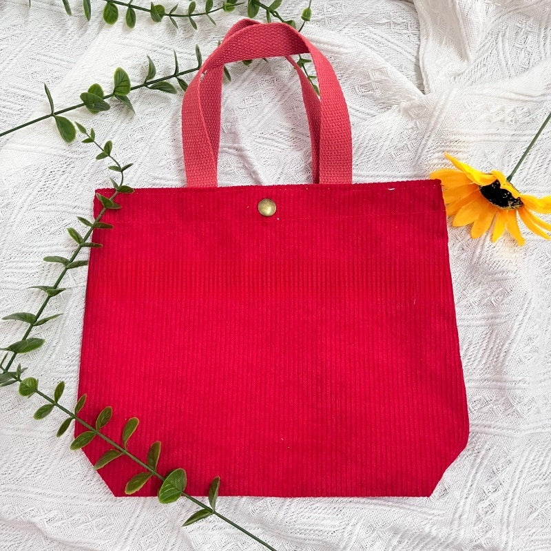 Embroidered Canvas Tote Bag with Double Shoulder Straps