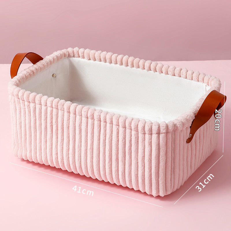 Corduroy Storage Basket with Handles