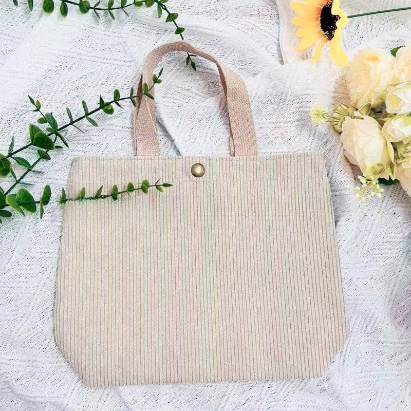 Embroidered Canvas Tote Bag with Double Shoulder Straps
