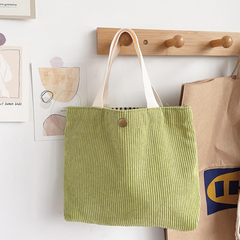 Embroidered Canvas Tote Bag with Double Shoulder Straps