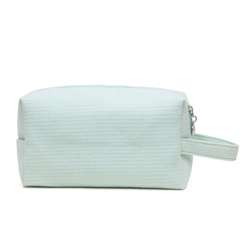 Cotton Waffle Cosmetic Toiletry Bag