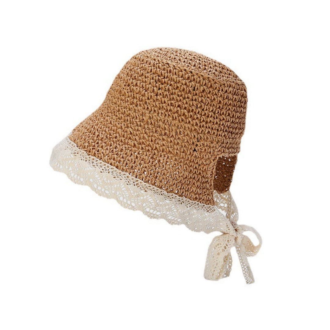 Embroidered Name Lace Baby Sun Hat
