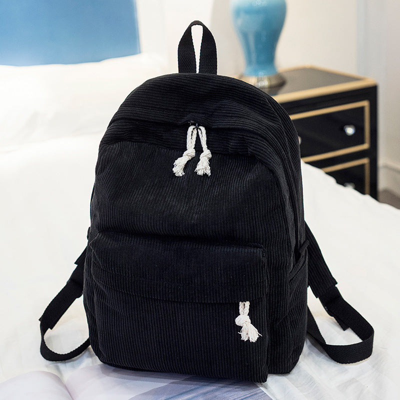 Embroidered Velvet Backpack