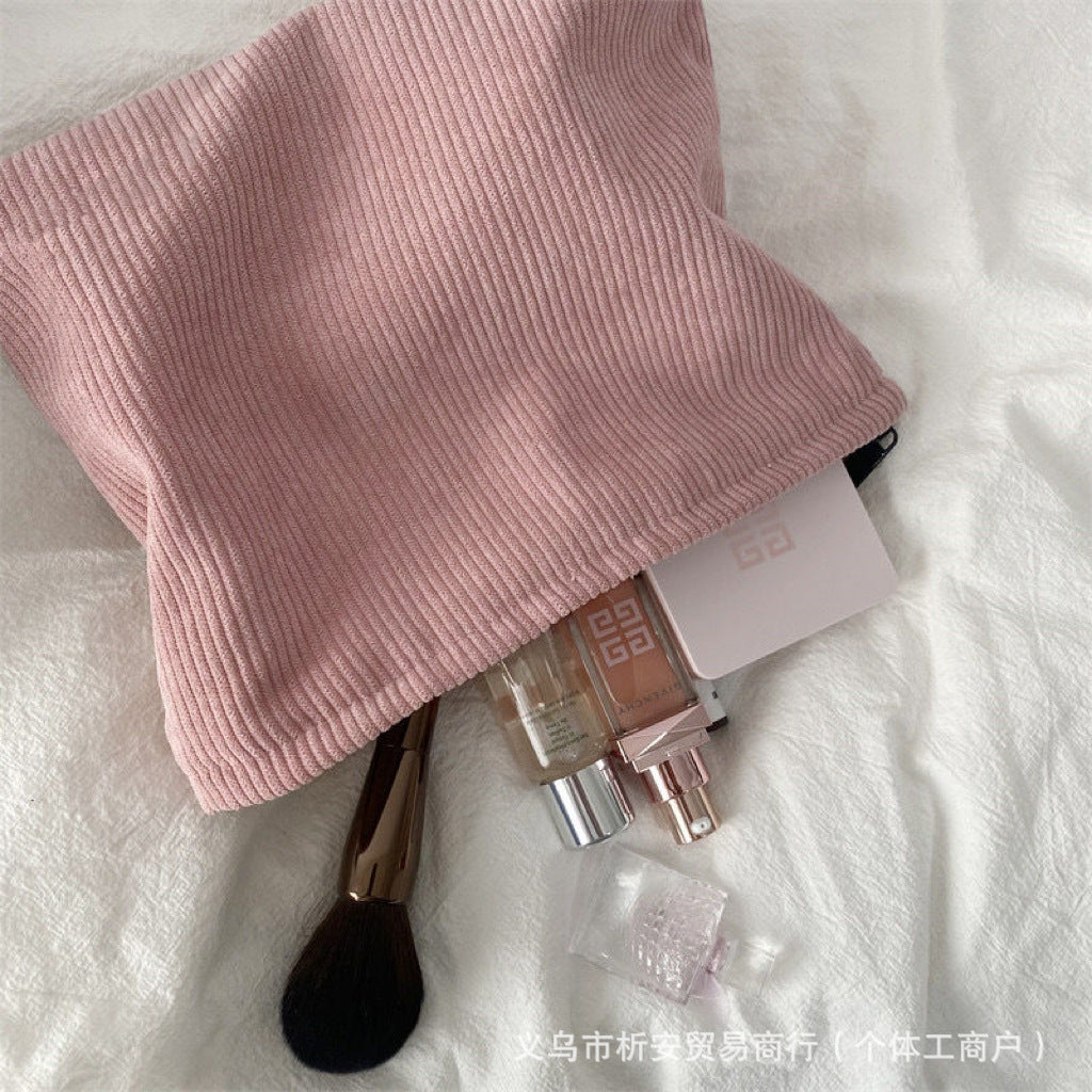 Handmade Corduroy Personalized Makeup Clutch Bag