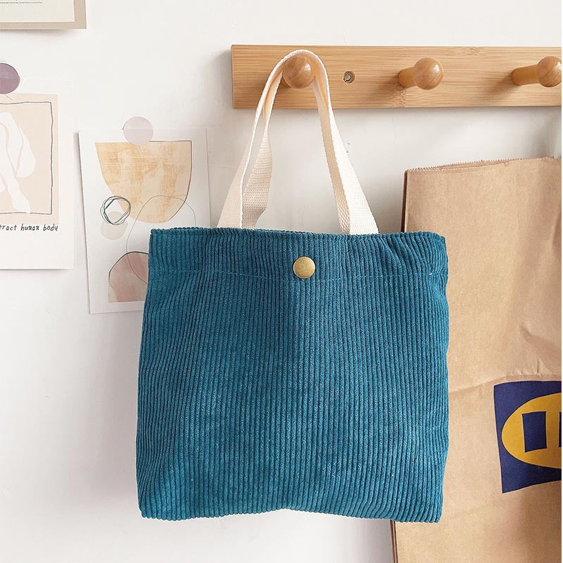 Embroidered Canvas Tote Bag with Double Shoulder Straps