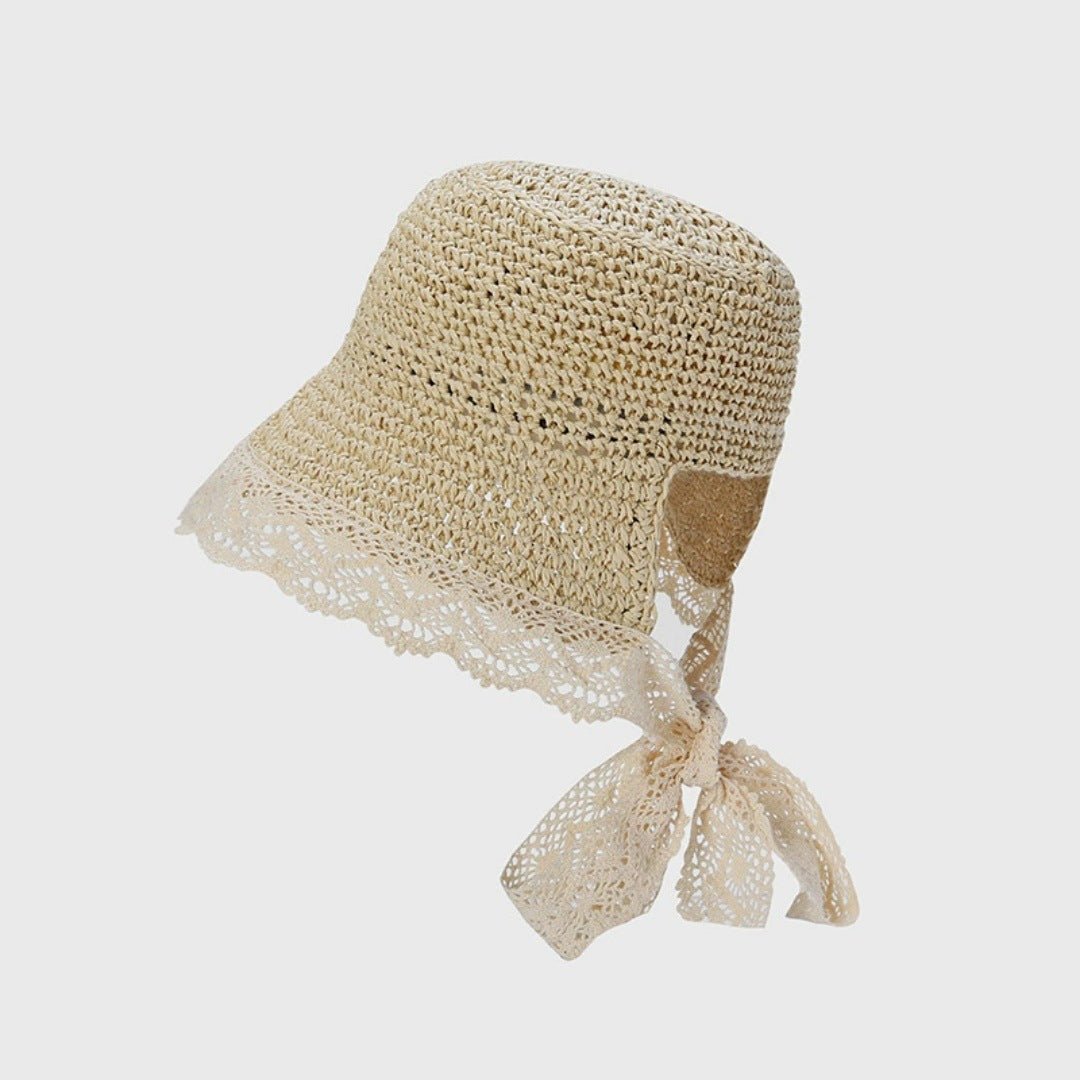 Embroidered Name Lace Baby Sun Hat