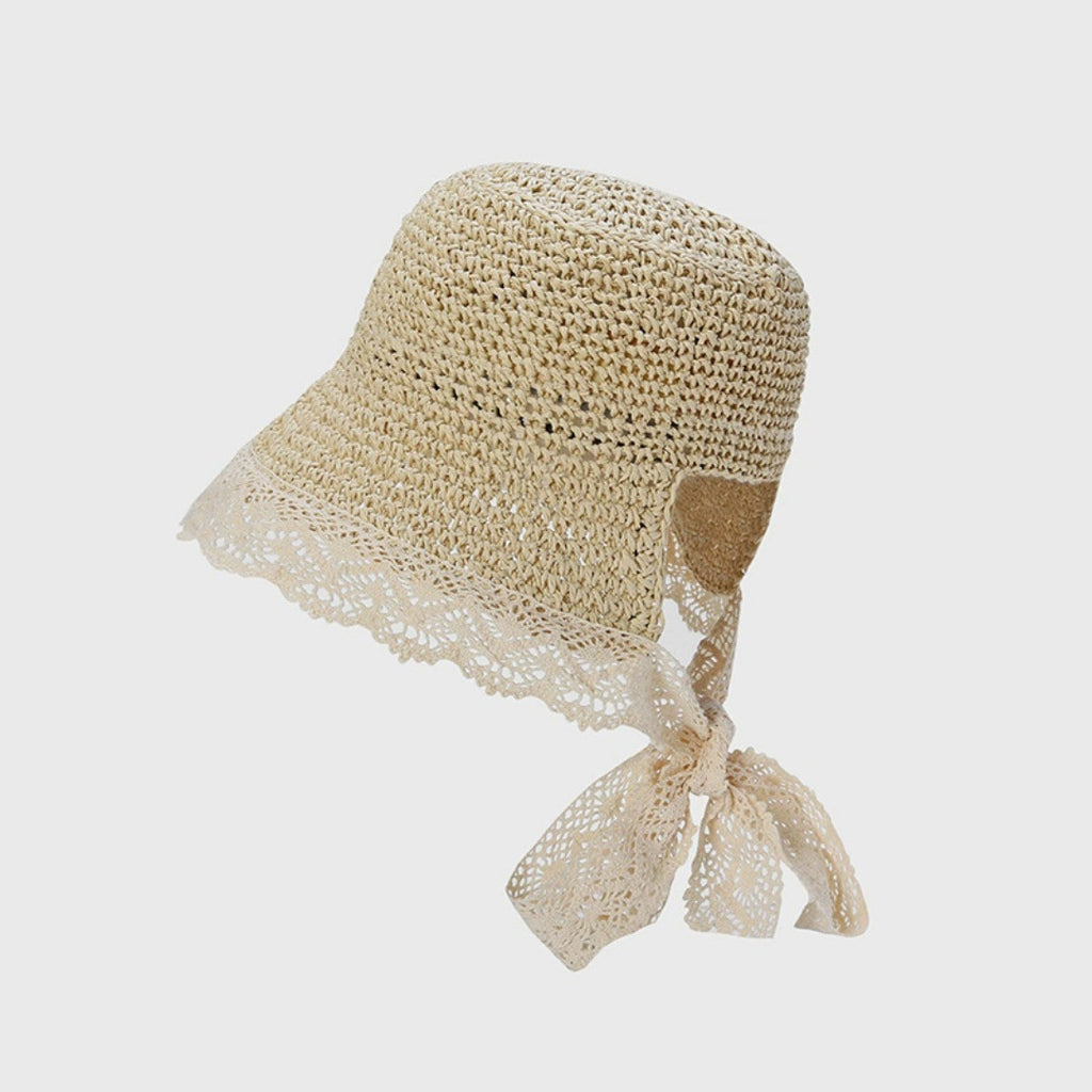 Embroidered Name Lace Baby Sun Hat