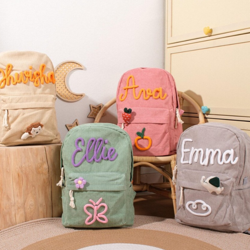 Embroidered Velvet Backpack