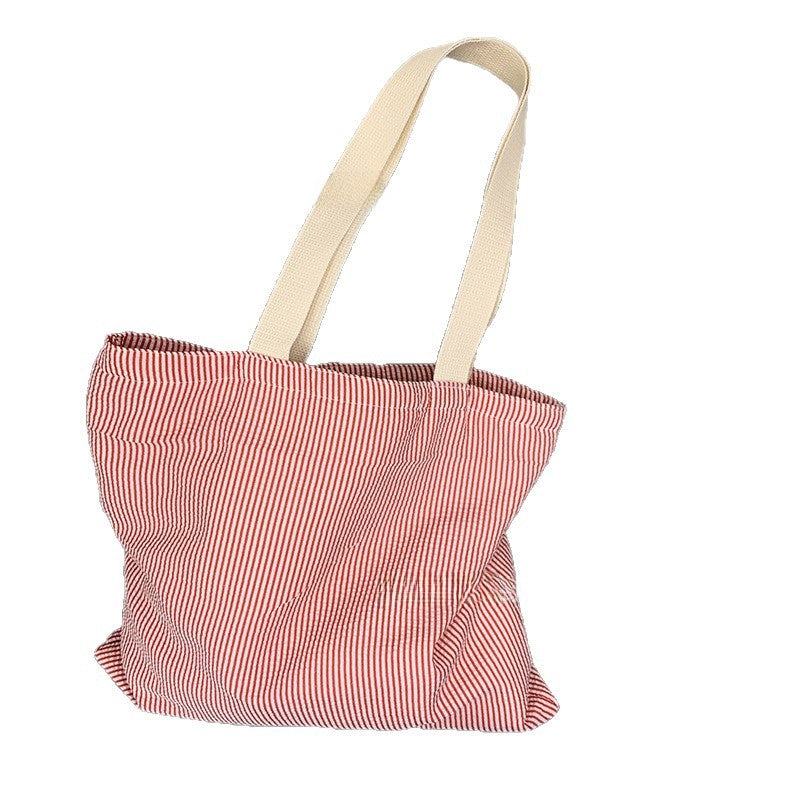 Striped letter canvas bag