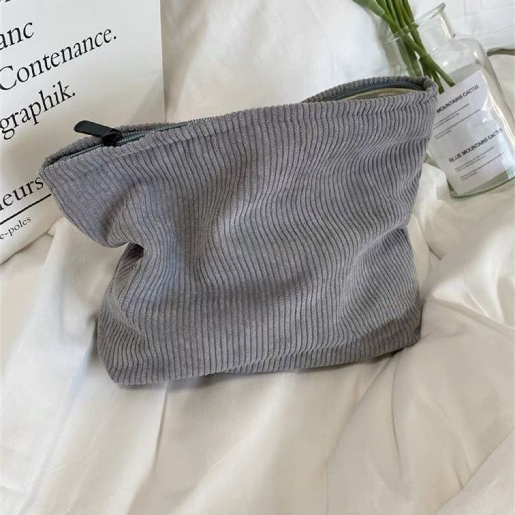 Handmade Corduroy Personalized Makeup Clutch Bag