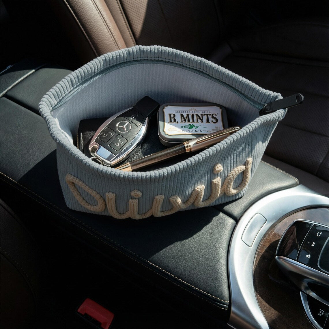 Handmade Corduroy Personalized Makeup Clutch Bag