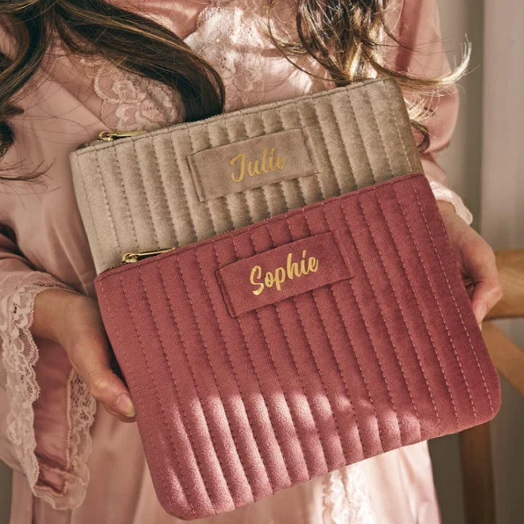 Velvet Flat Cosmetic Bag