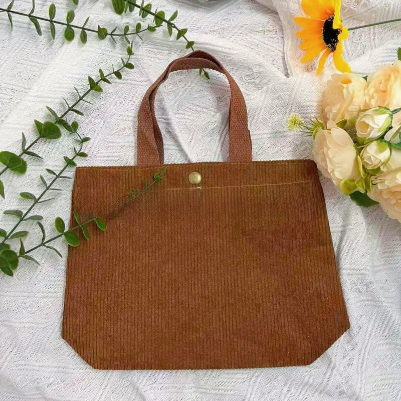 Embroidered Canvas Tote Bag with Double Shoulder Straps