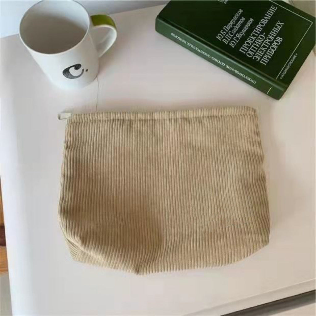 Handmade Corduroy Personalized Makeup Clutch Bag