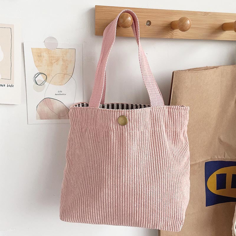 Embroidered Canvas Tote Bag with Double Shoulder Straps