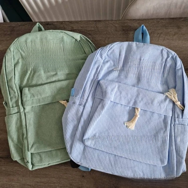 Embroidered Velvet Backpack