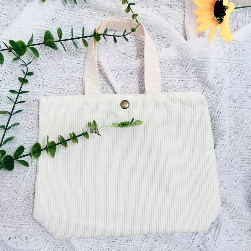 Embroidered Canvas Tote Bag with Double Shoulder Straps
