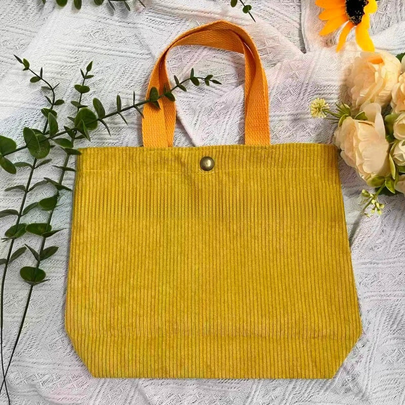 Embroidered Canvas Tote Bag with Double Shoulder Straps