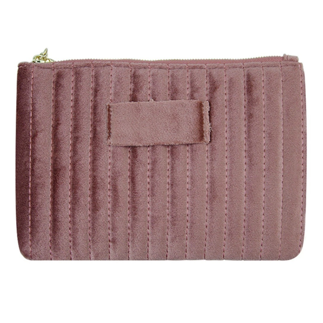 Velvet Flat Cosmetic Bag