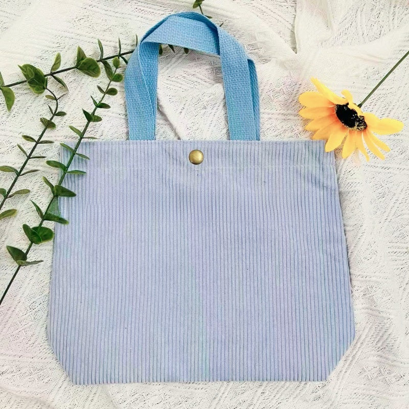 Embroidered Canvas Tote Bag with Double Shoulder Straps