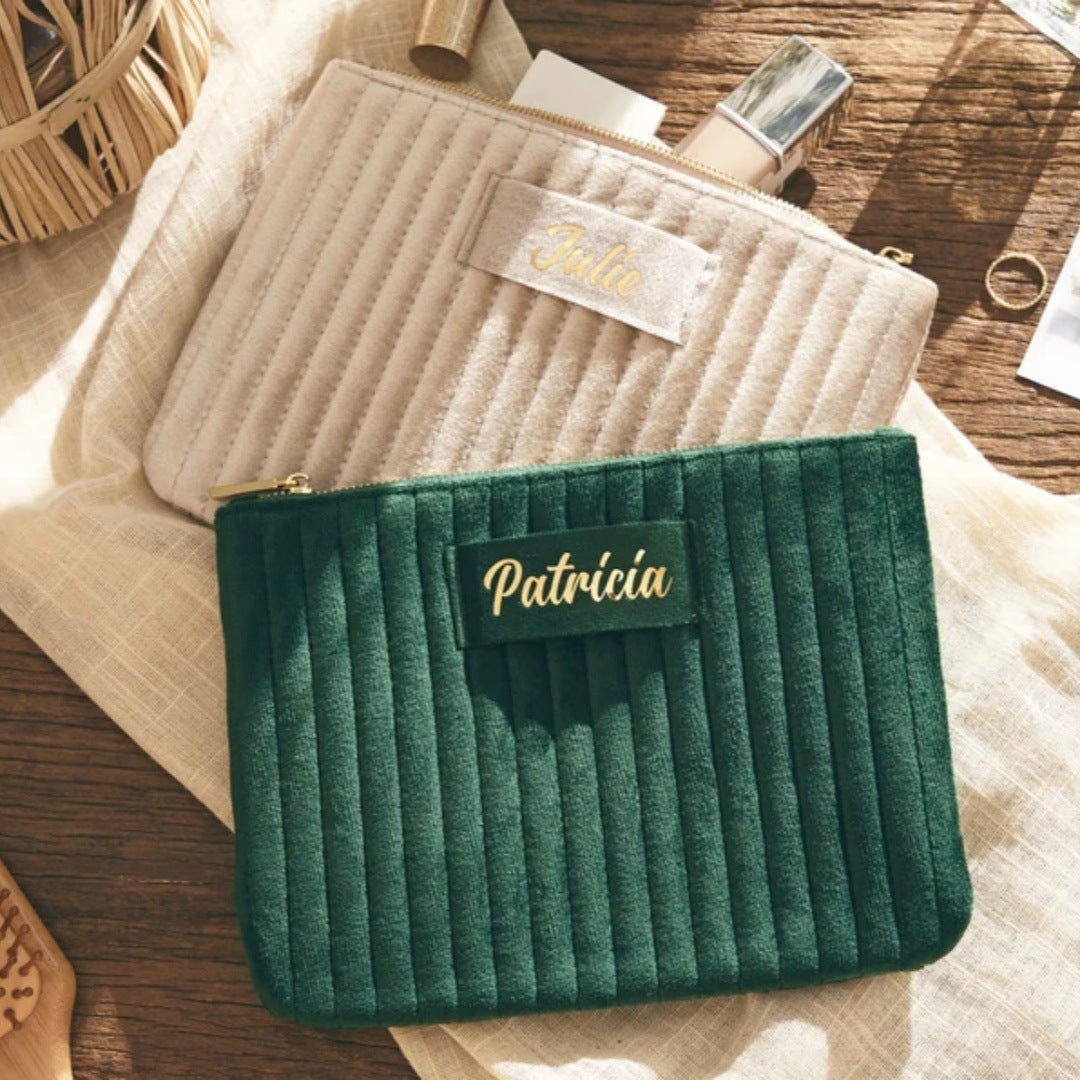 Velvet Flat Cosmetic Bag