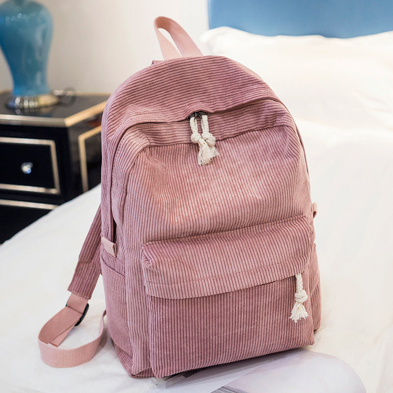 Embroidered Velvet Backpack