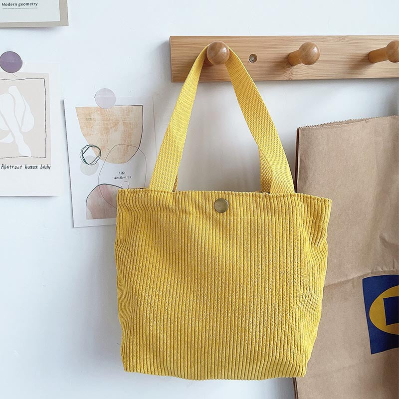Embroidered Canvas Tote Bag with Double Shoulder Straps