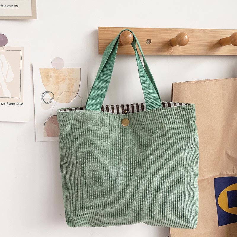 Embroidered Canvas Tote Bag with Double Shoulder Straps